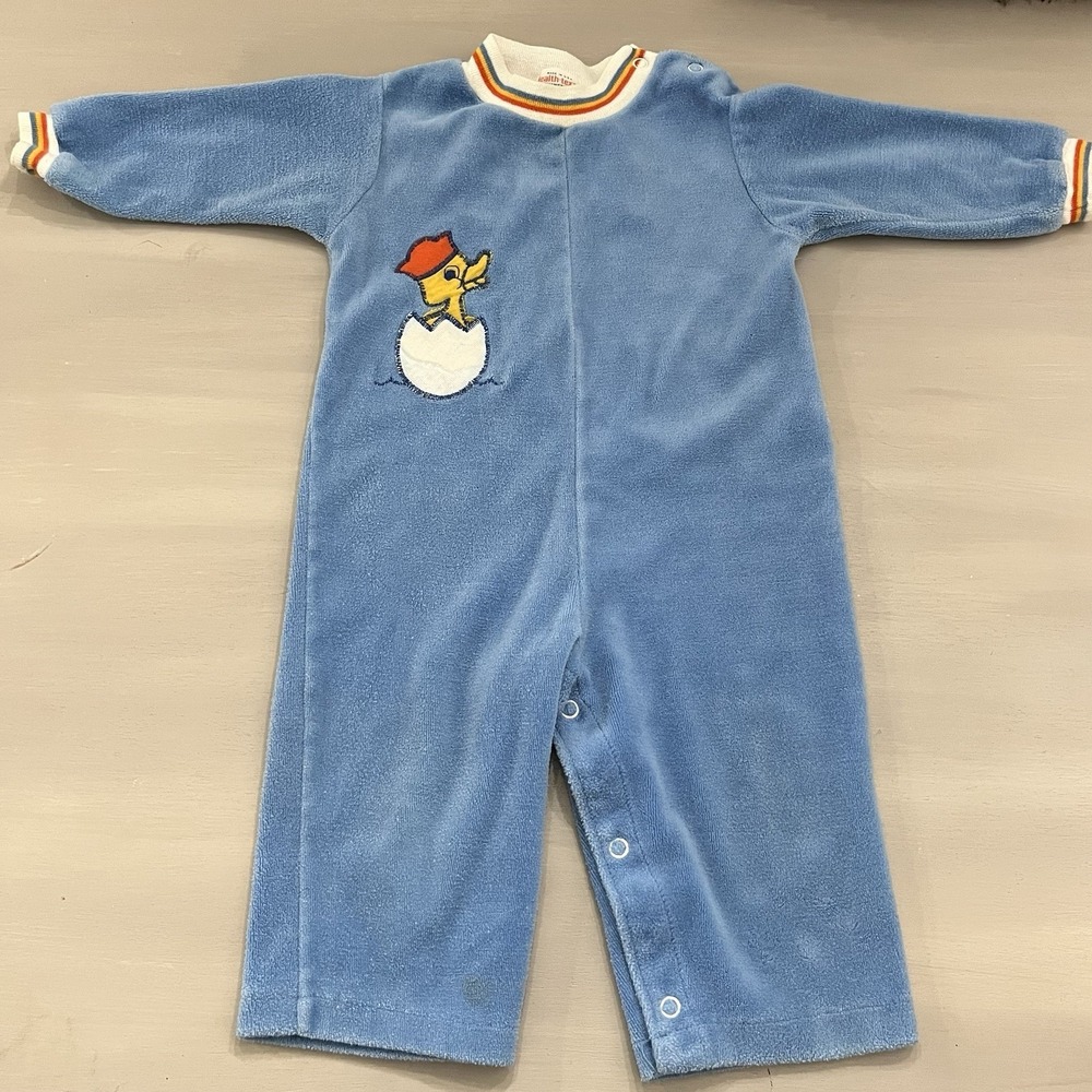 Vintage Healthtex Velour Romper 24 Months Boy